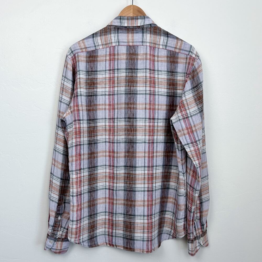 Mason's Italian 100% Linen Woven Button-Up Shirt - Picture 6 of 8